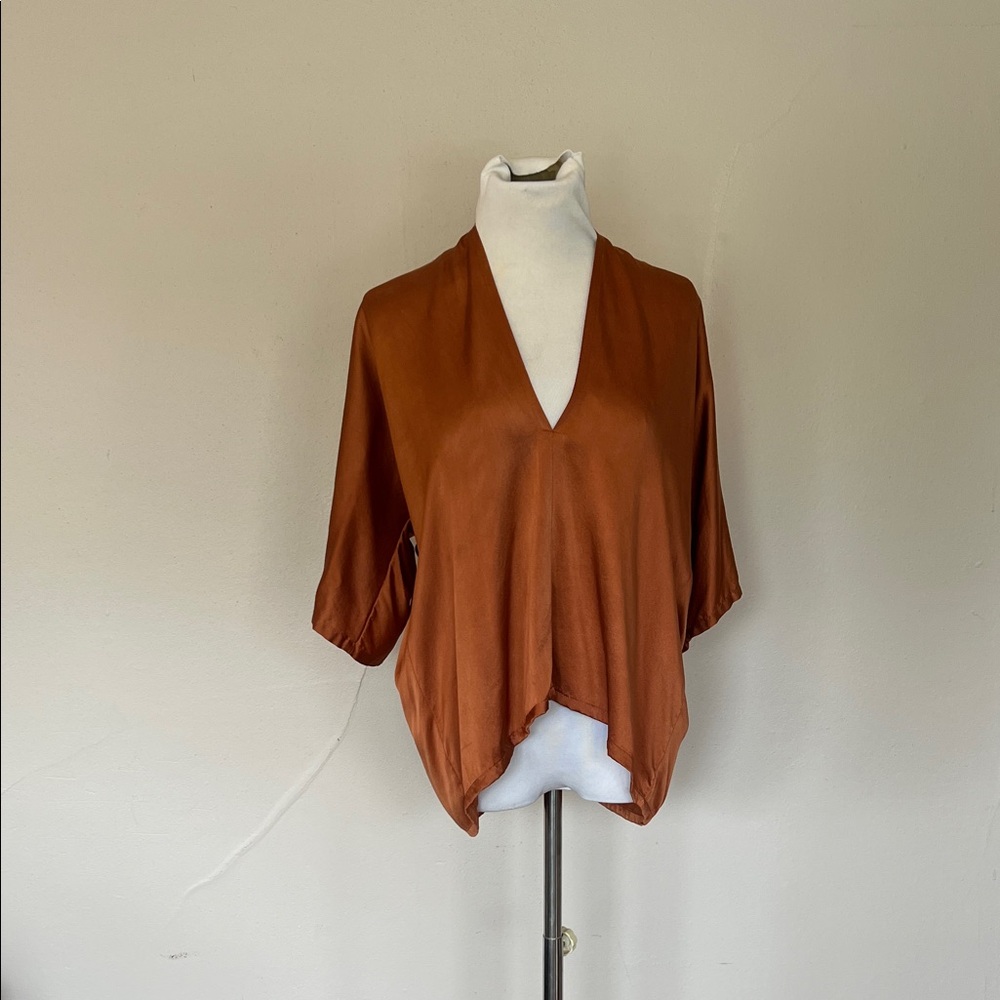 Absolutely Amazing Miranda Bennett Bronze-Colored Silk Top